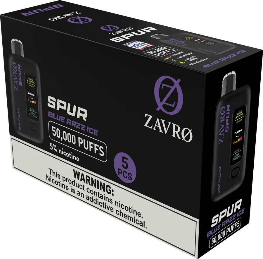 Spur 5% Blue Razz Ice box